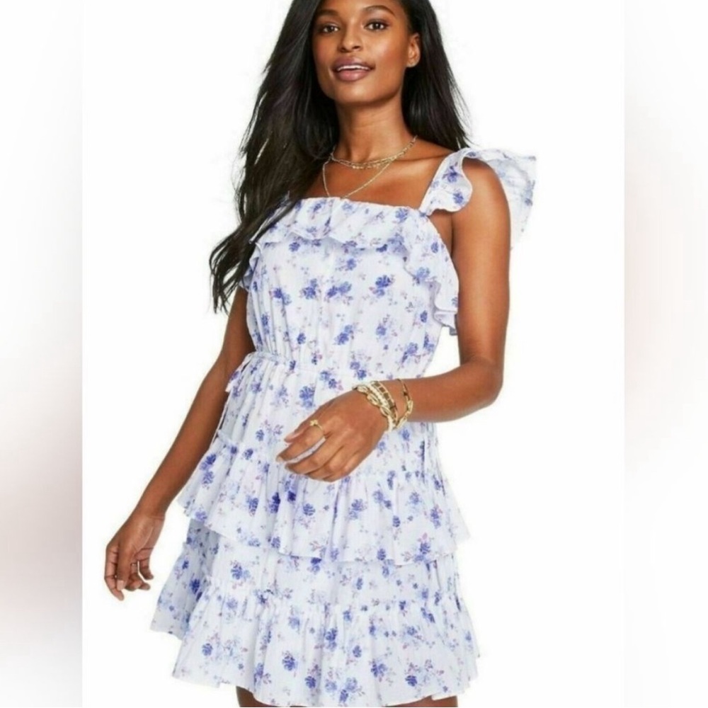 LoveShackFancy x Target Amelia Ruffle Floral Cotton White Dress Size Medium